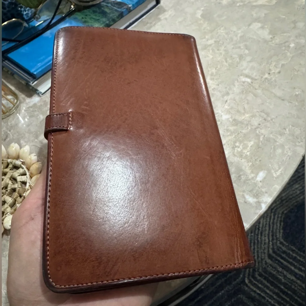Coach water buffalo tan leather vintage planner